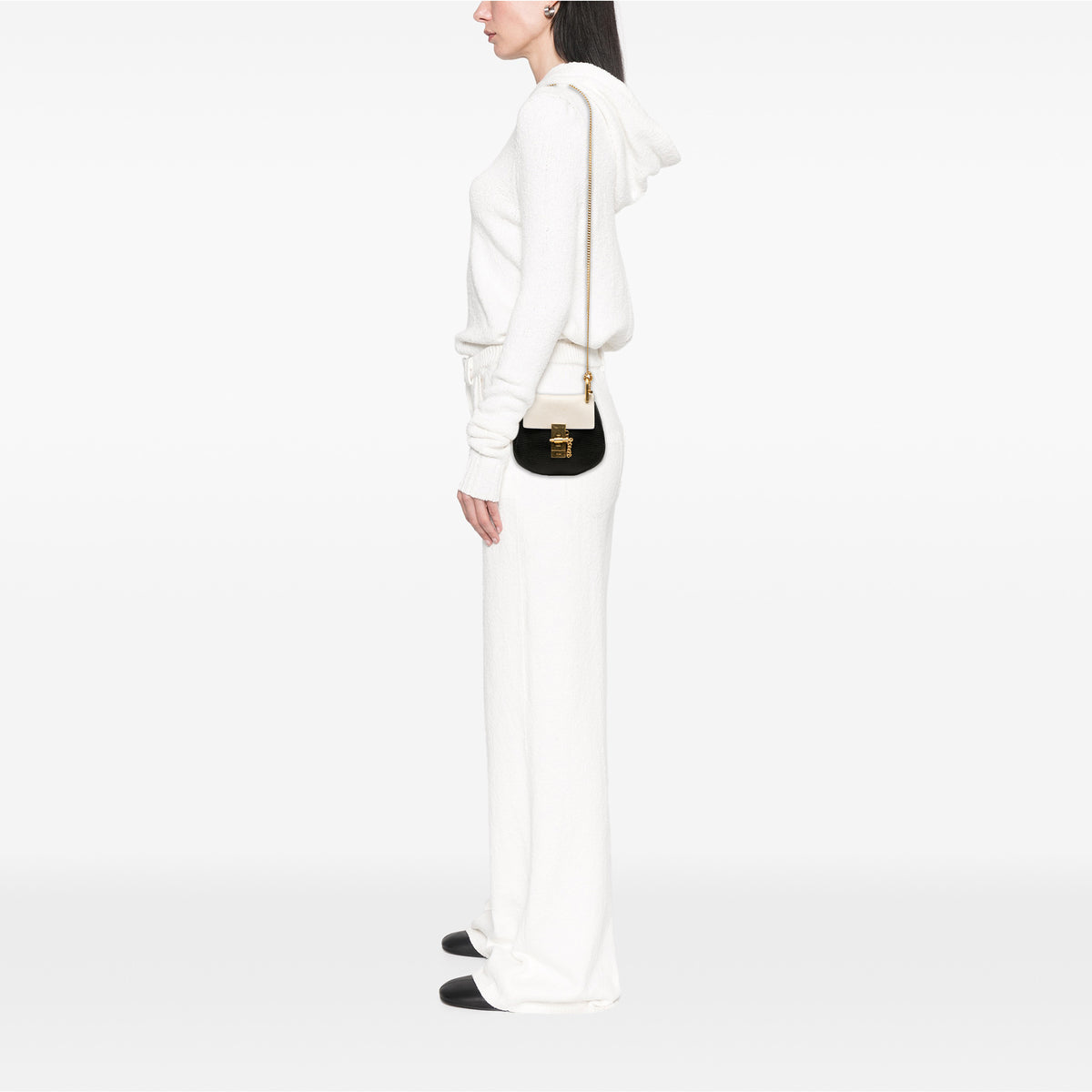 Sac Chloé Mini Bicolore Grained Cuir de veau Drew Bandoulière – photo 7