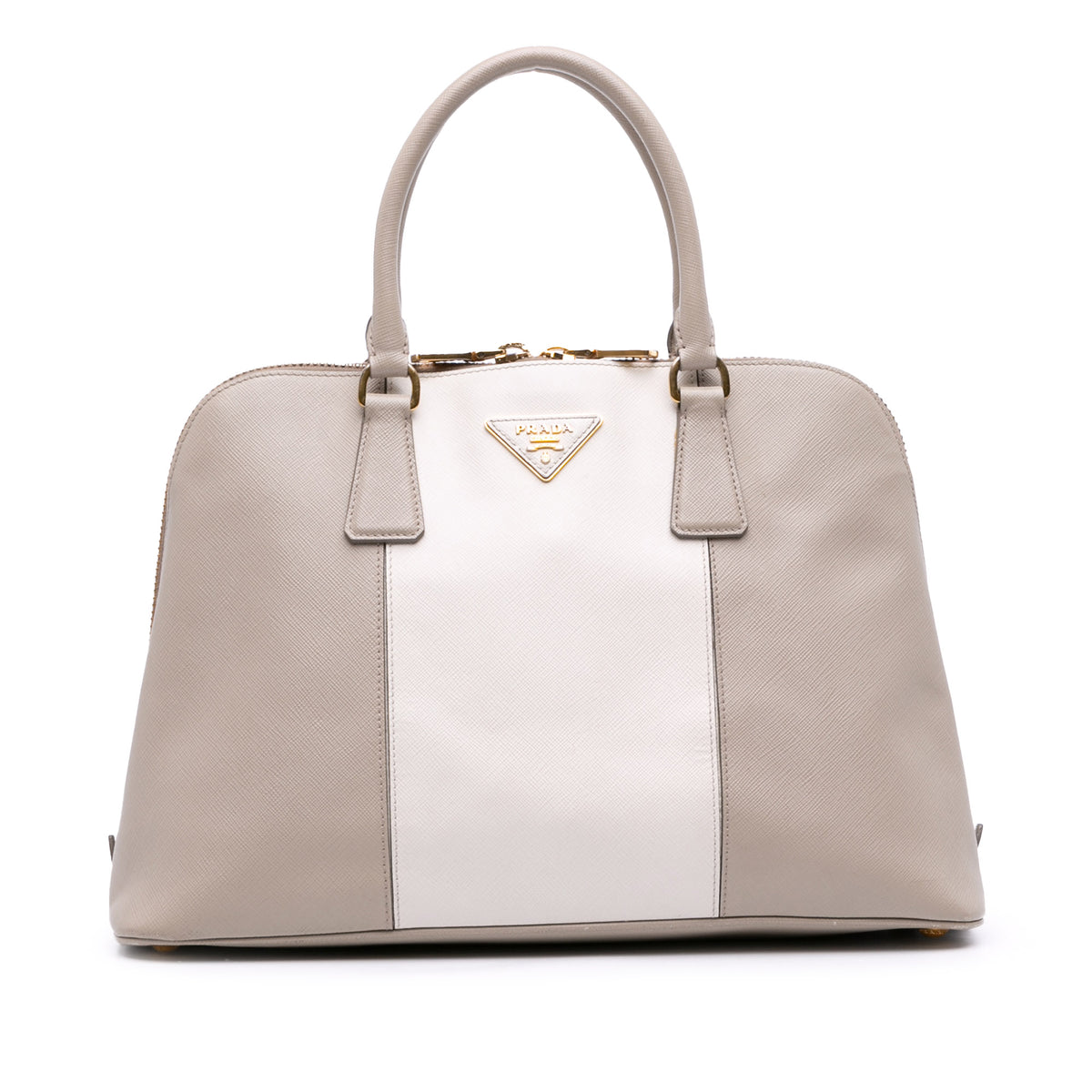 Sac Prada Medium Bicolore Saffiano Lux Promenade Sac à main - Gris