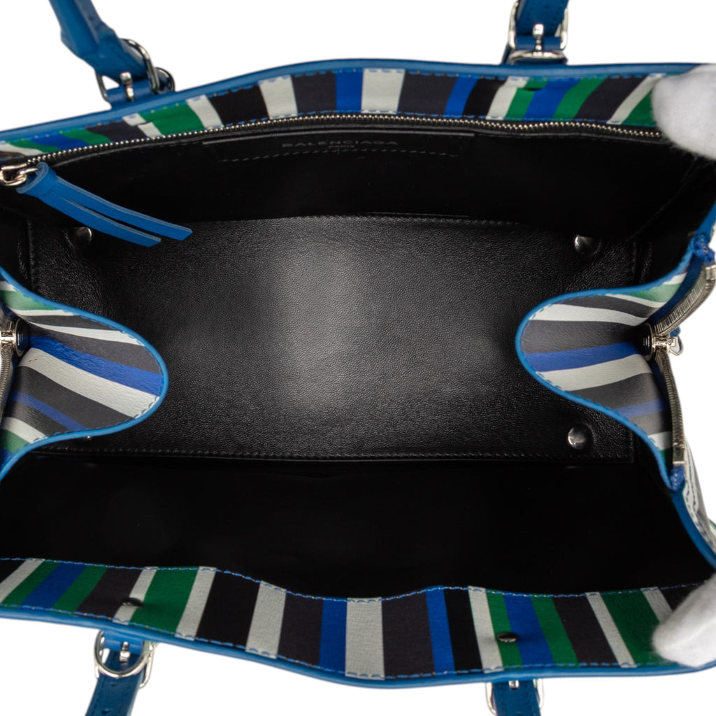 Sac Balenciaga Mini Cuir Striped Papier A6 Zip Around Sac à main – photo 4