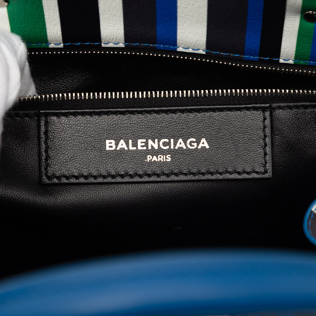 Sac Balenciaga Mini Cuir Striped Papier A6 Zip Around Sac à main – photo 5