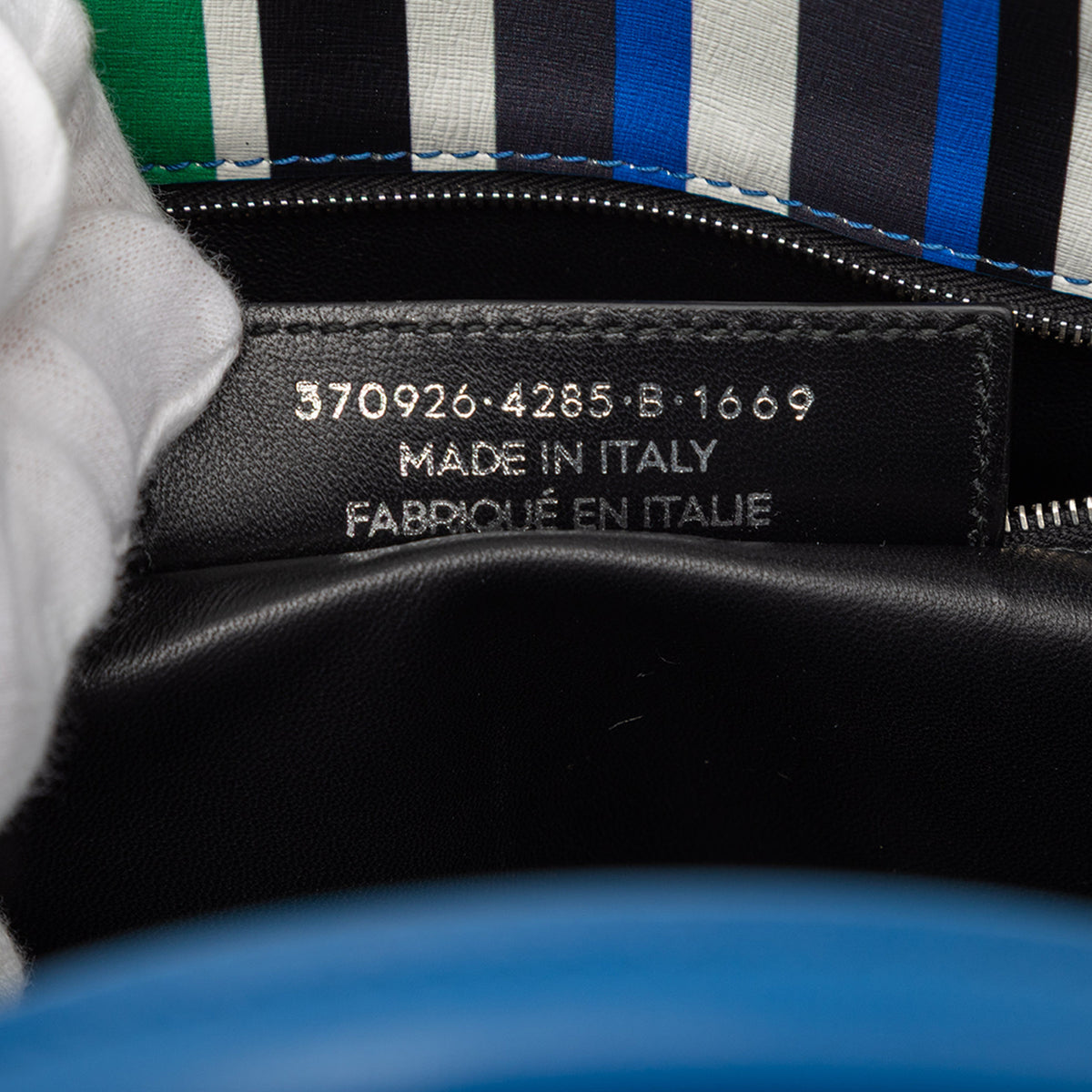 Sac Balenciaga Mini Cuir Striped Papier A6 Zip Around Sac à main – photo 6