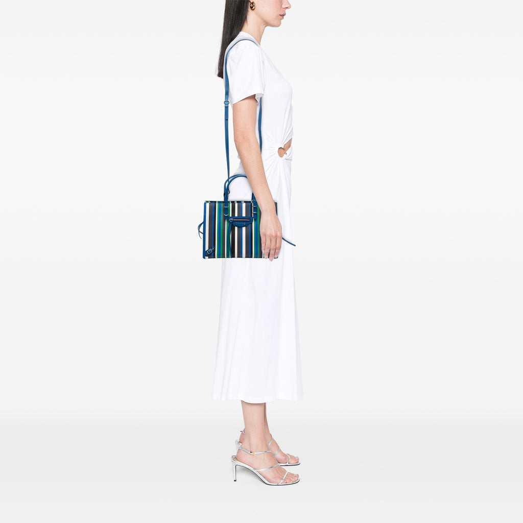 Sac Balenciaga Mini Cuir Striped Papier A6 Zip Around Sac à main – photo 7