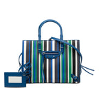 Sac Balenciaga Mini Cuir Striped Papier A6 Zip Around Sac à main – photo 8