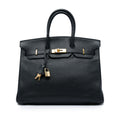 Hermès Clemence Birkin Retourne 35 - Noir