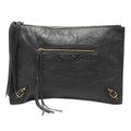 Sac Balenciaga Cuir d’agneau Motocross Classic Zip Around Flat Pochette - Gris
