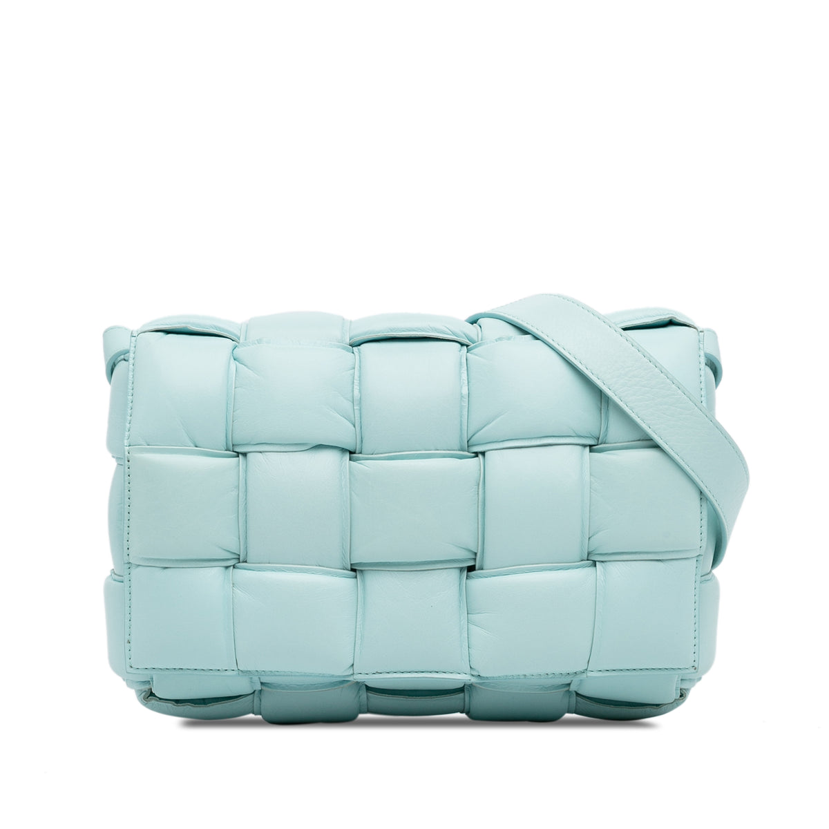 Sac Bottega Veneta Nappa Intrecciato Padded Cassette Bandoulière - Bleu