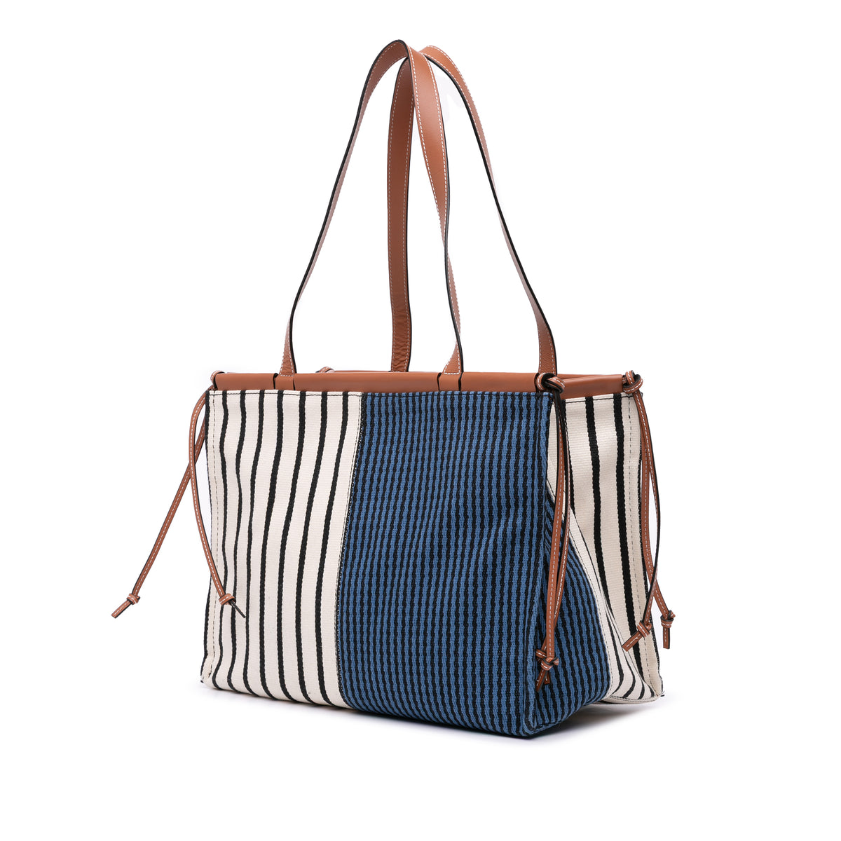 Sac Loewe Paulas Ibiza Large Toile Stripes Cushion Cabas – photo 2