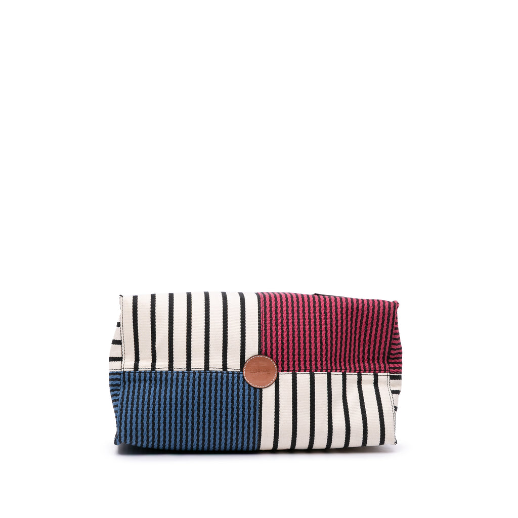 Sac Loewe Paulas Ibiza Large Toile Stripes Cushion Cabas – photo 3