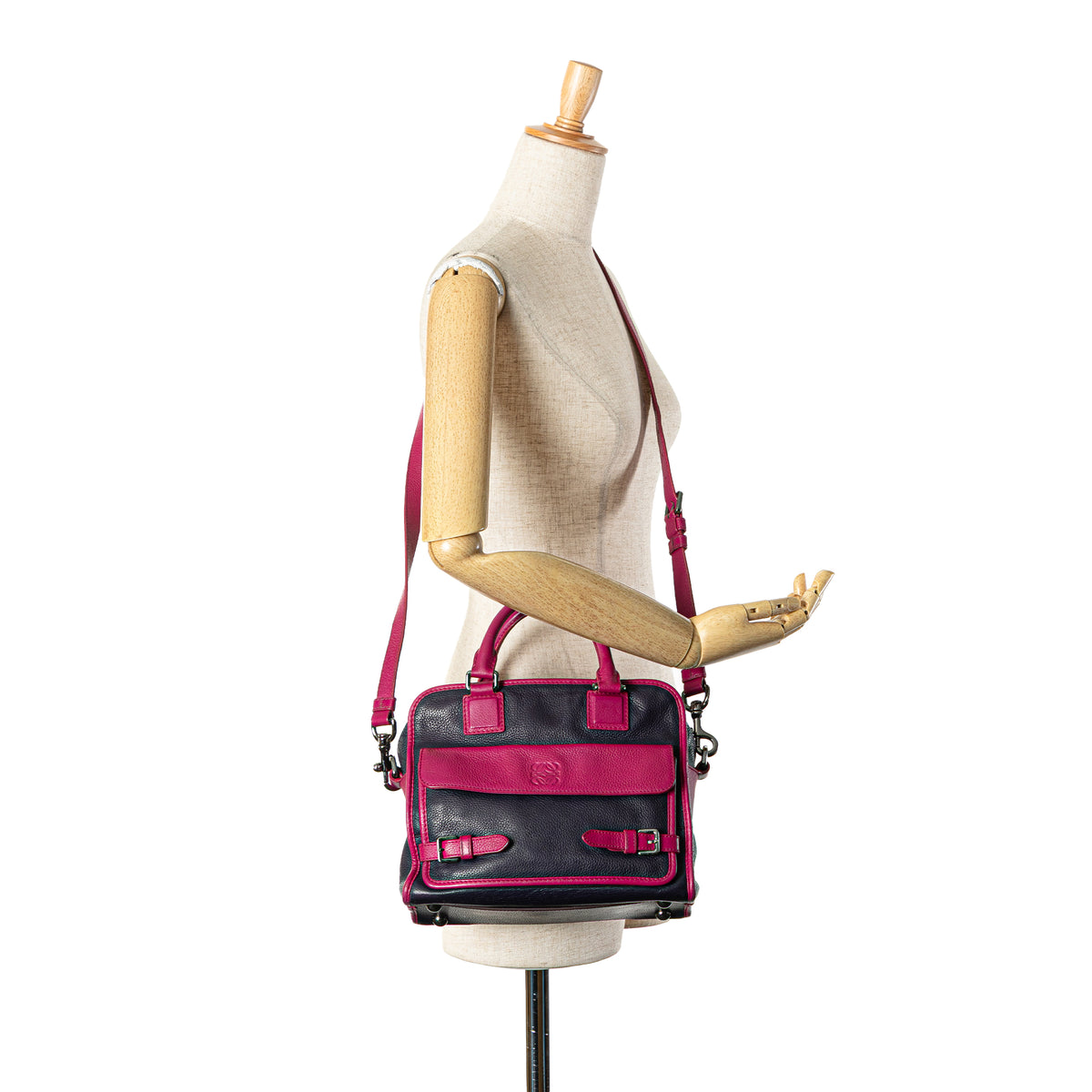 Sac Loewe Bicolore Grained Cuir de veau Cruz Sac à main – photo 14