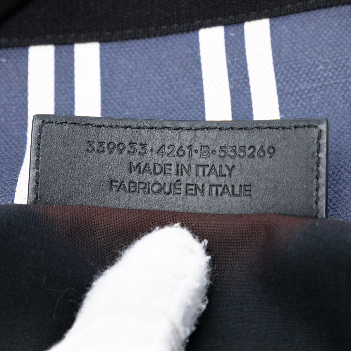 Sac Balenciaga Toile Striped Navy Cabas S – photo 6