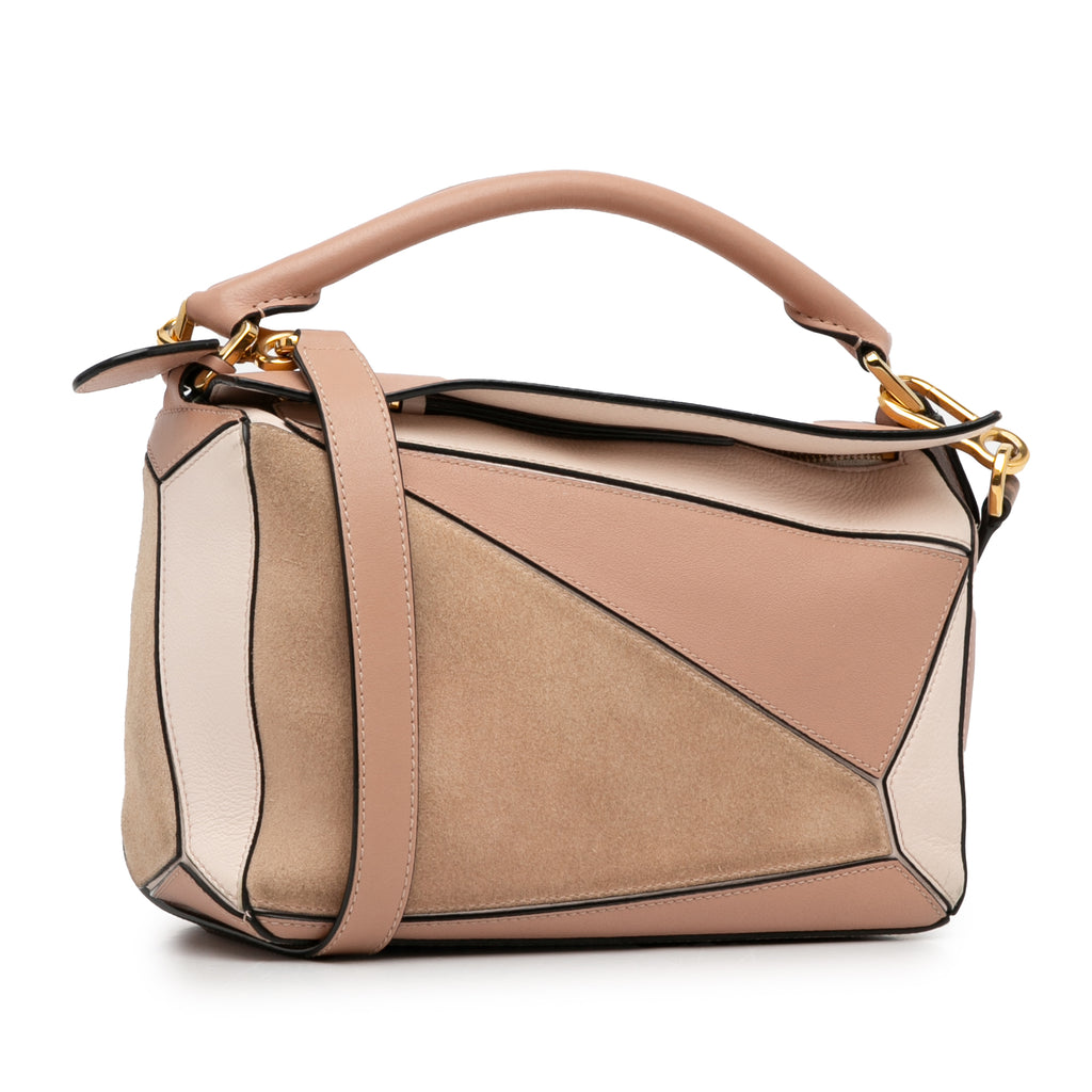 Sac Loewe Small Tricolore Cuir de veau and Daim Puzzle Sac à main – photo 2