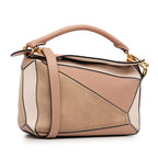 Sac Loewe Small Tricolore Cuir de veau and Daim Puzzle Sac à main – photo 2