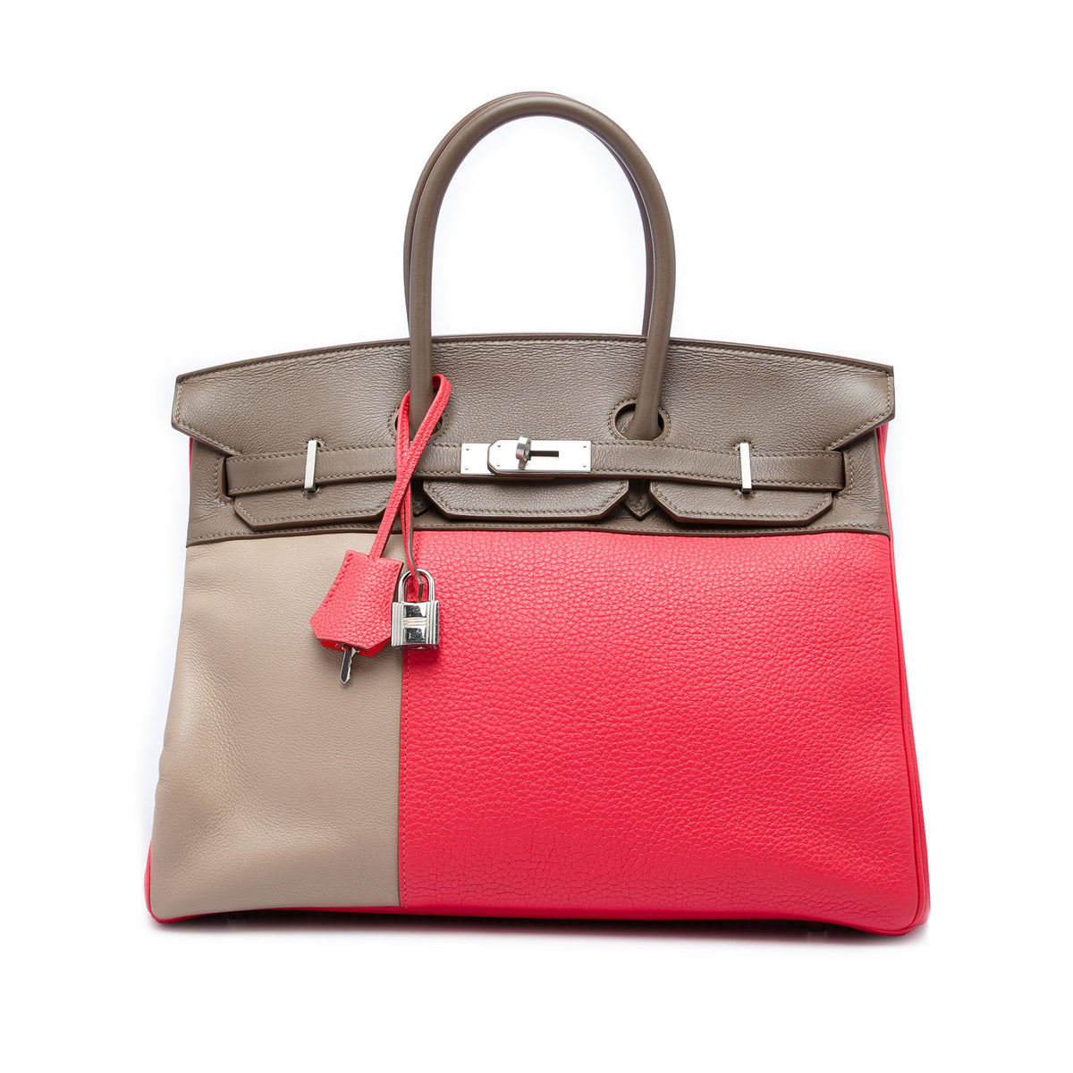 Hermès Tricolor Clemence and Swift Birkin Cascade Retourne 35 - Rose
