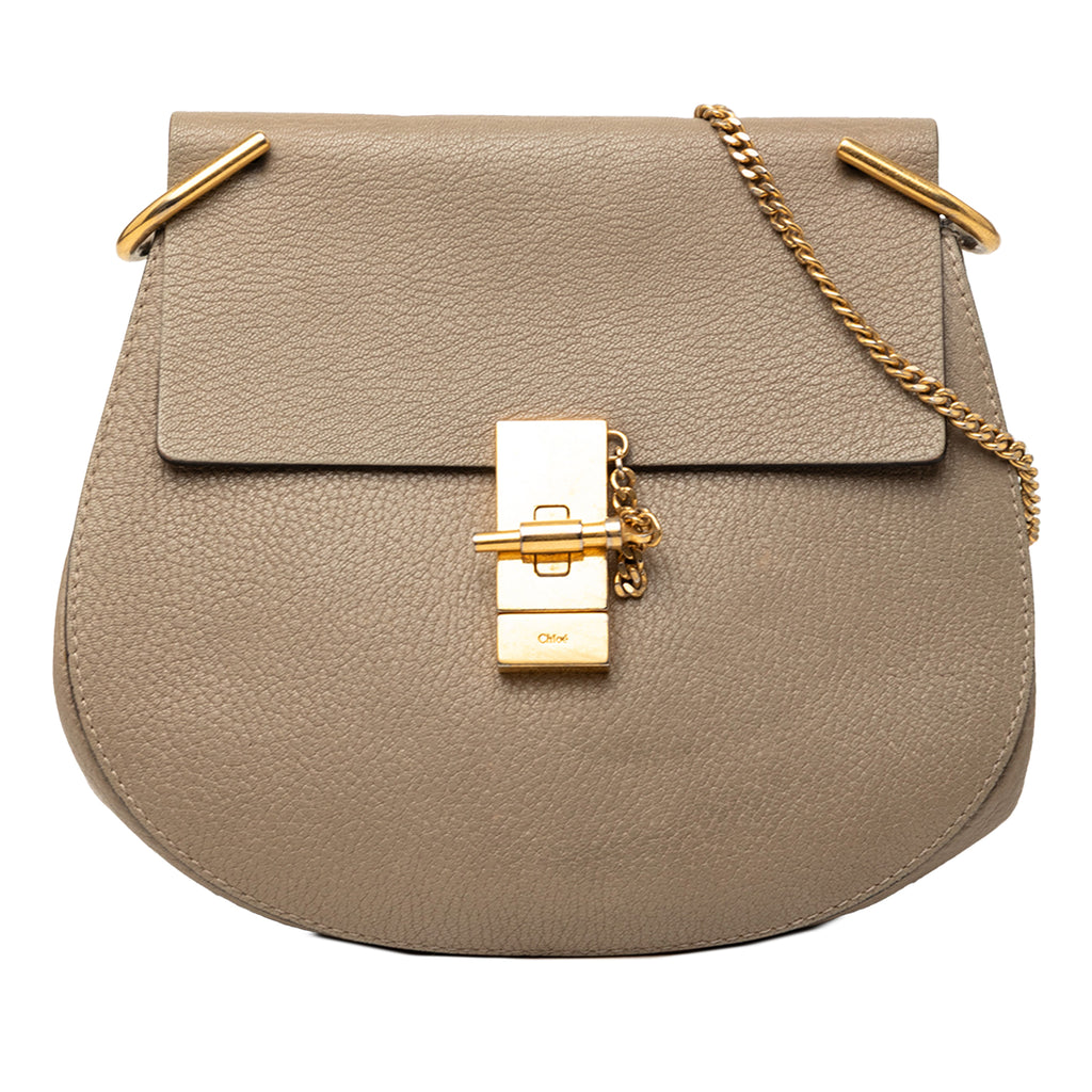 Sac Chloé Small Grained Cuir de veau Drew Bandoulière - Marron