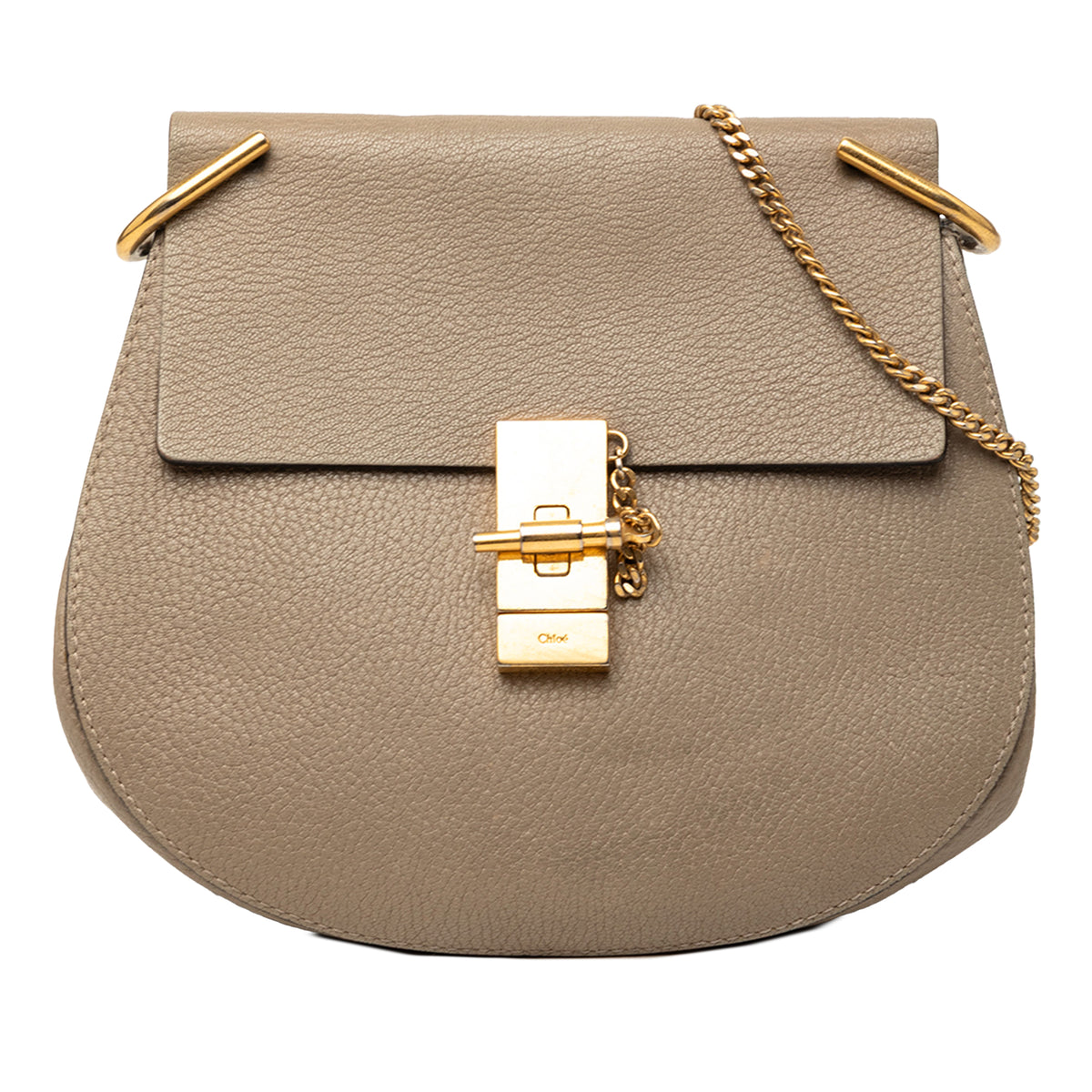 Sac Chloé Small Grained Cuir de veau Drew Bandoulière - Marron