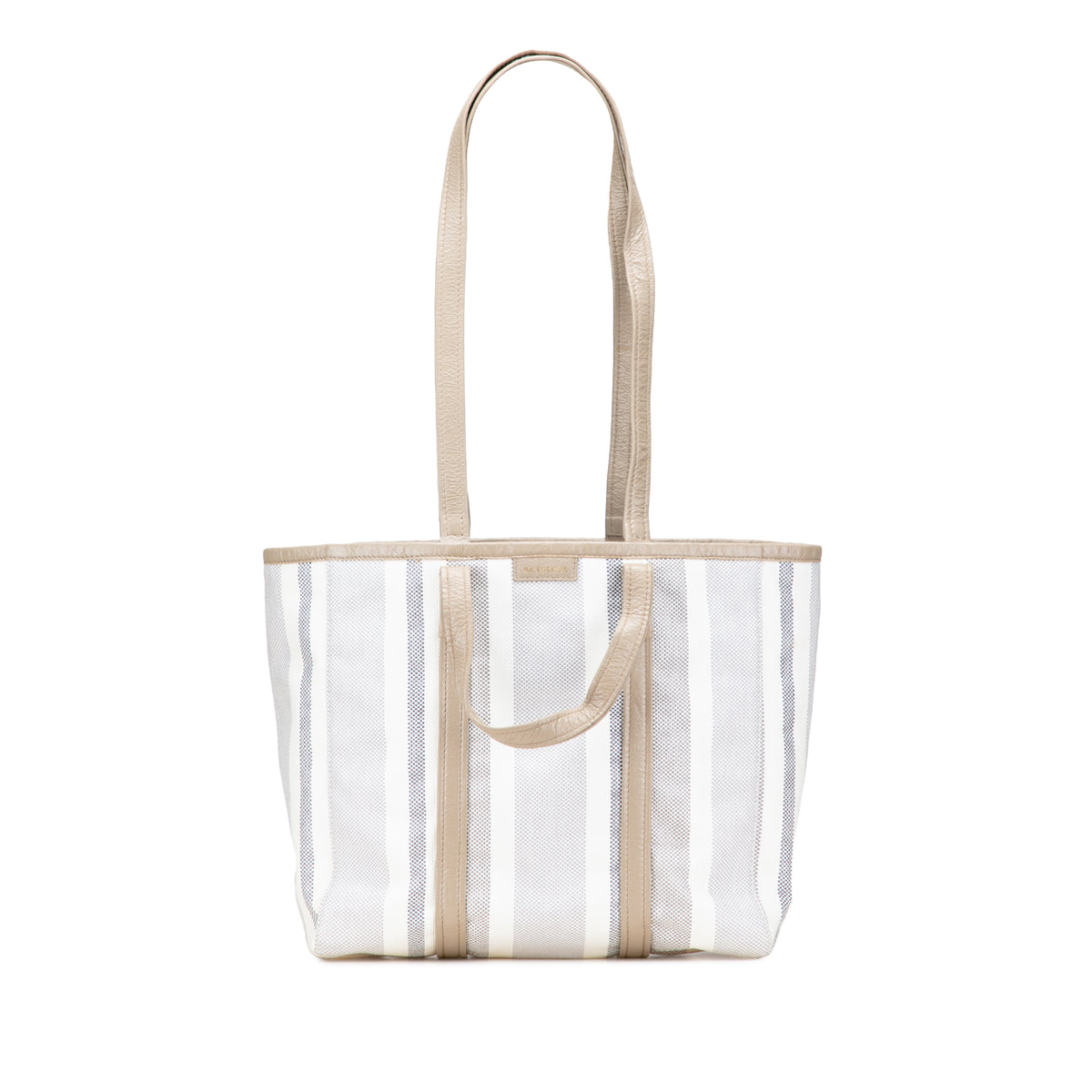 Sac Balenciaga Medium Woven Cuir de veau Barbes East West Cabas Bag - Gris
