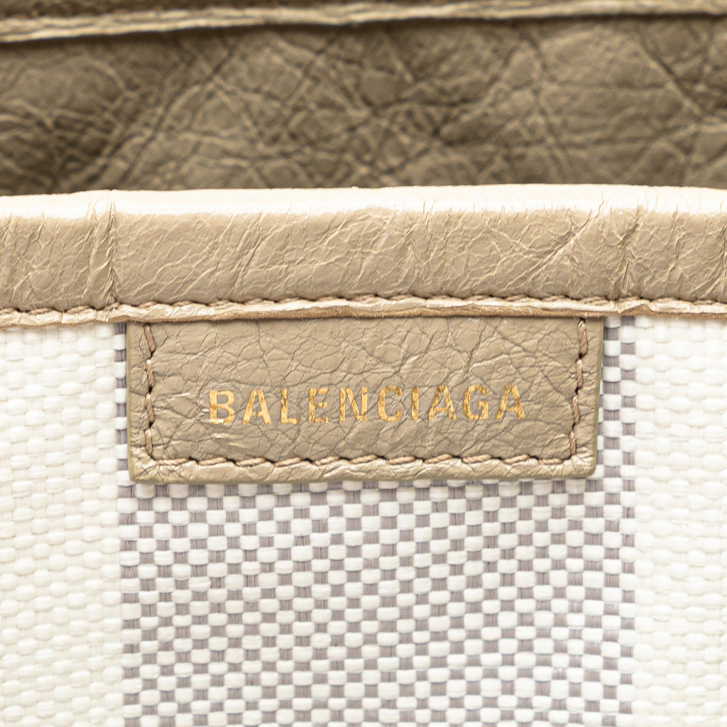 Sac Balenciaga Medium Woven Cuir de veau Barbes East West Cabas Bag – photo 5