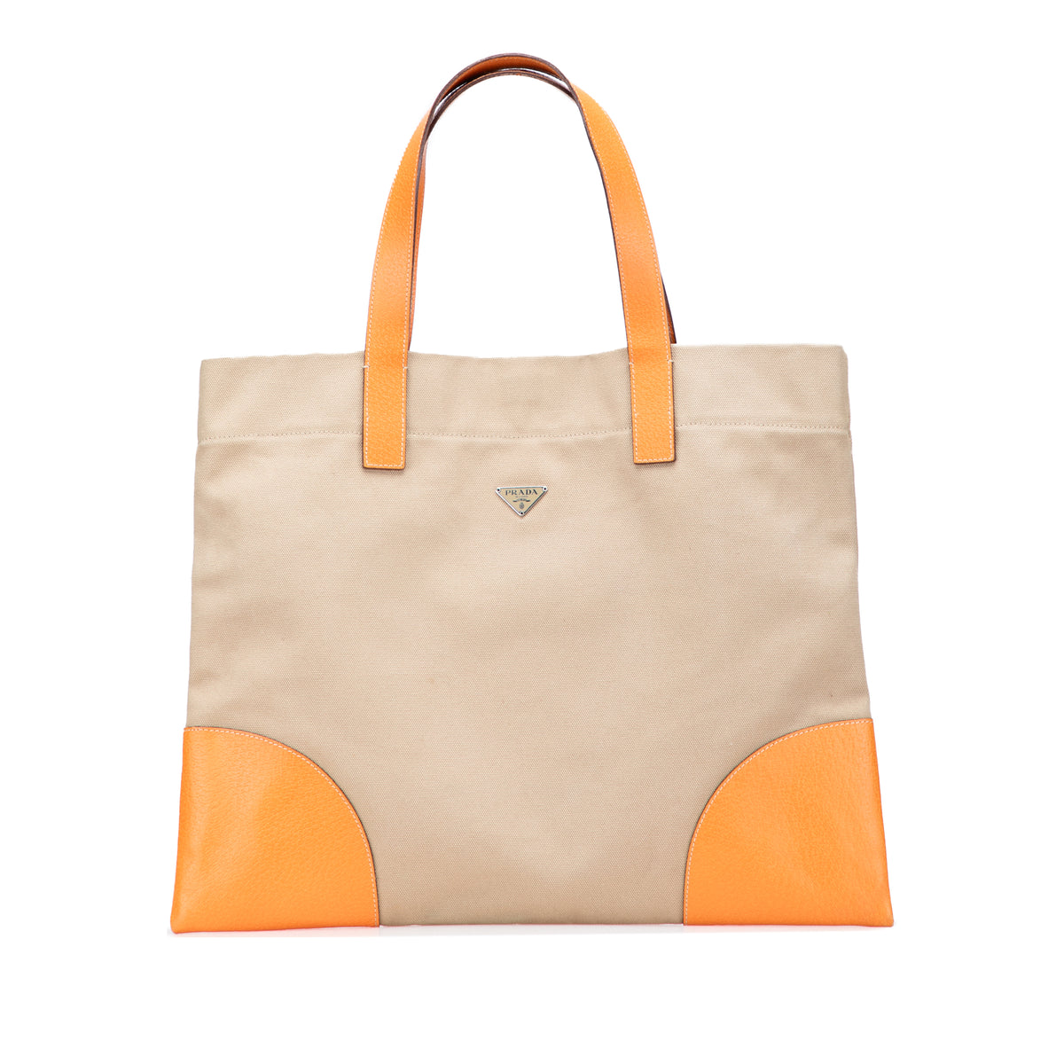 Sac Prada Cinghiale Trimmed Canapa Cabas - Marron