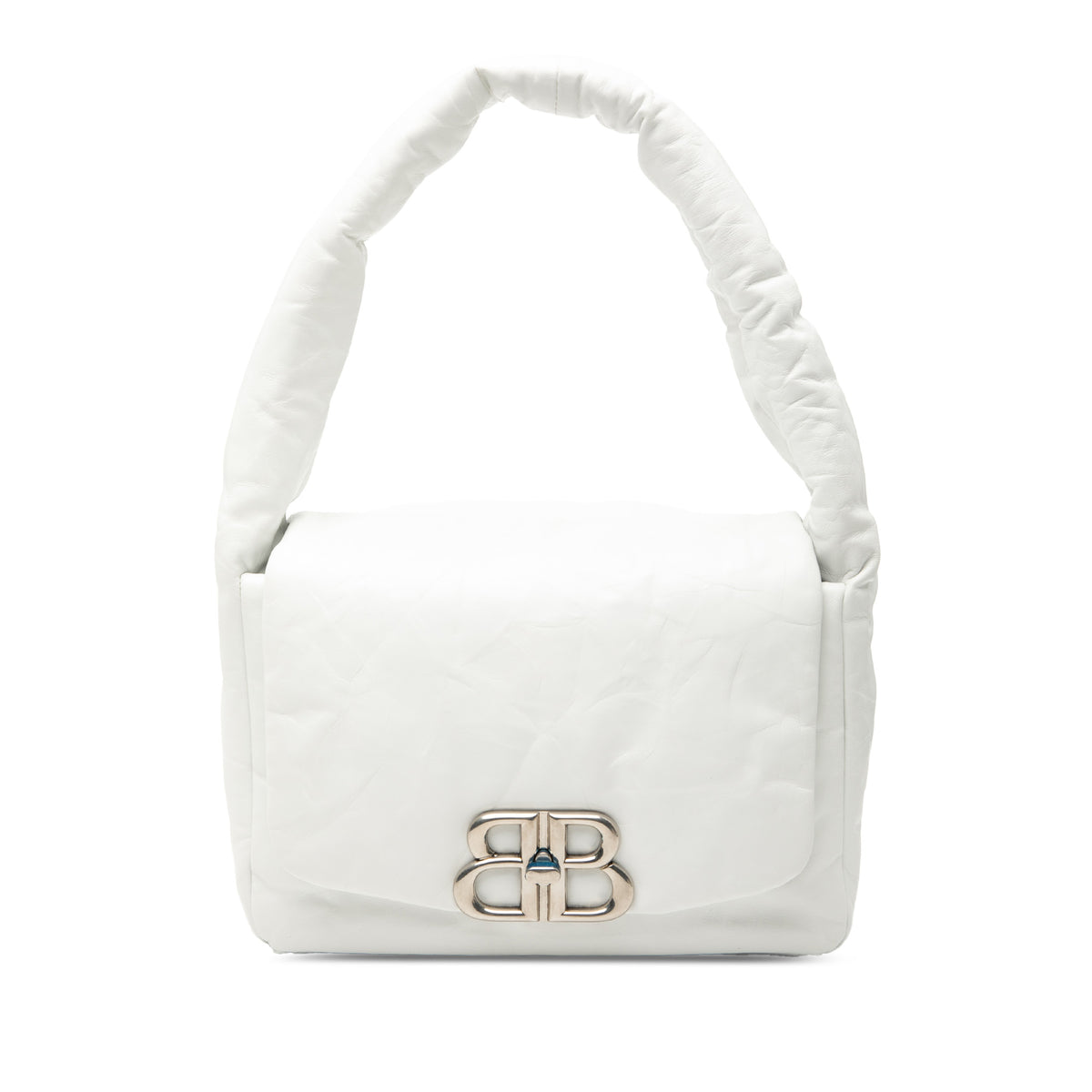 Sac Balenciaga Small Cuir de veau Monaco Sling Sac porté épaule - Blanc