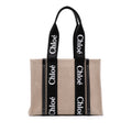 Sac Chloé Medium Toile Woody Cabas - Beige