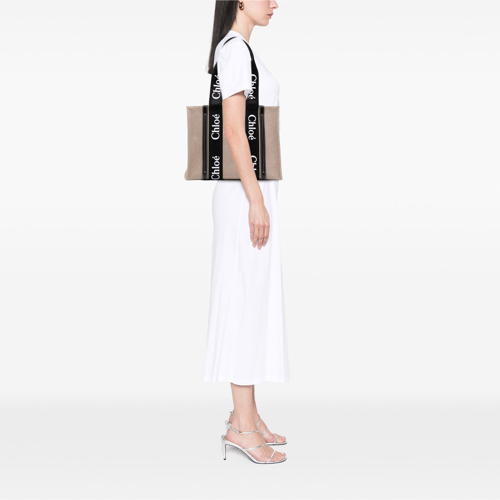 Sac Chloé Medium Toile Woody Cabas – photo 6
