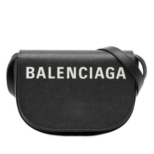 Bag Balenciaga Grained Calfskin Logo Ville Day Bandoulière XS - Black