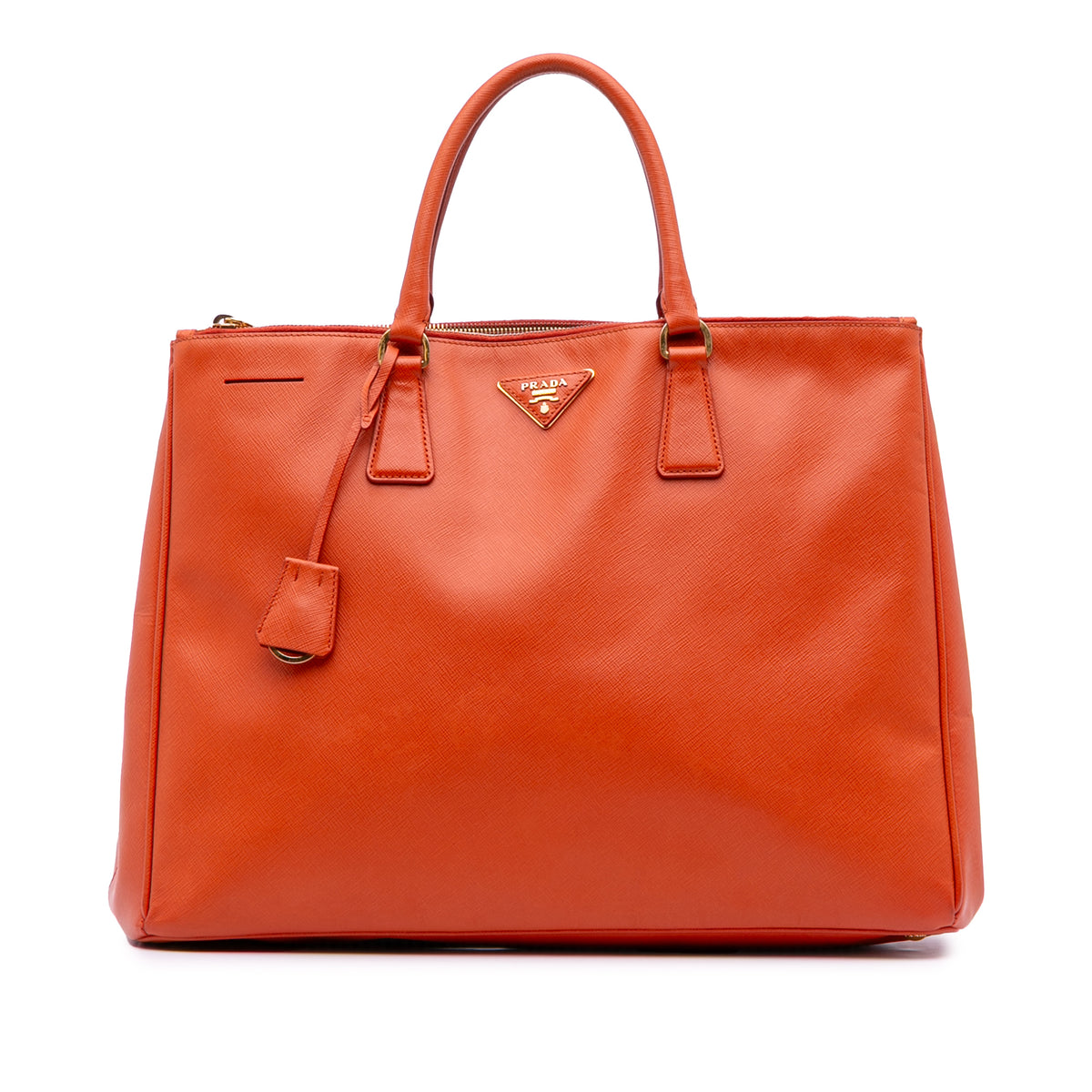 Sac Prada Extra Large Saffiano Lux Galleria Double Zip Cabas - Orange
