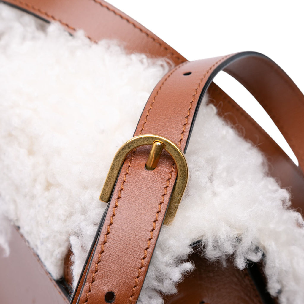 Sac Chloé Mini Shearling and Cuir de veau Marcie Saddle Bandoulière – photo 7
