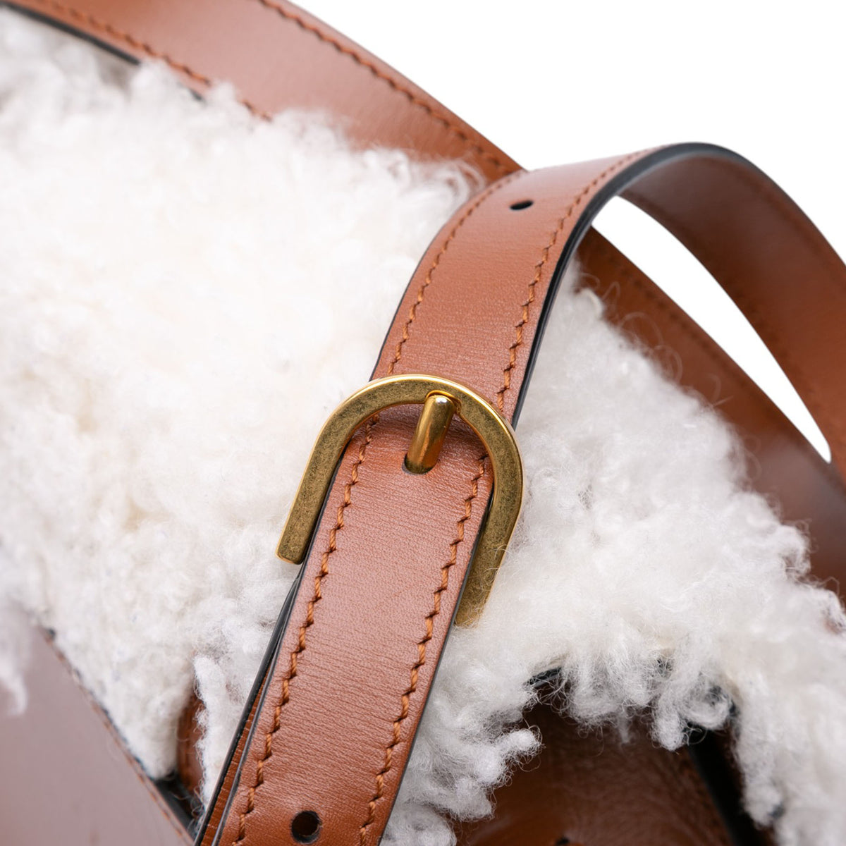 Sac Chloé Mini Shearling and Cuir de veau Marcie Saddle Bandoulière – photo 7