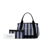 Sac Balenciaga Toile Striped Navy Cabas S – photo 8