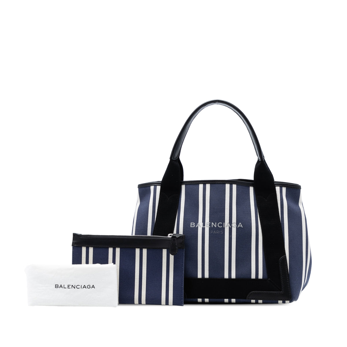 Sac Balenciaga Toile Striped Navy Cabas S – photo 8