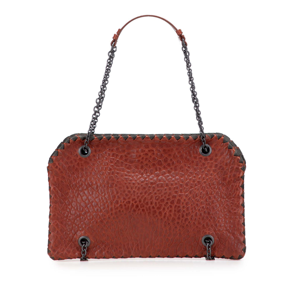 Sac Bottega Veneta Textured Cuir Whipstitch Duo Sac porté épaule - Rouge