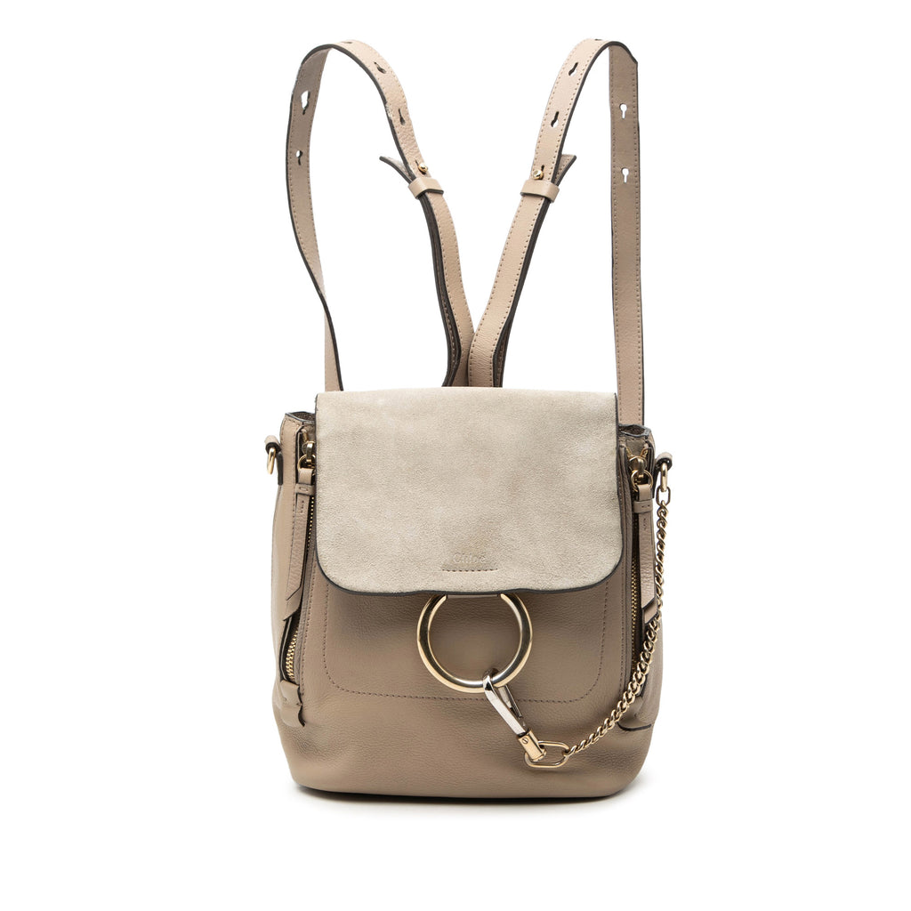 Sac Chloé Small Cuir de veau and Daim Faye Sac à dos - Marron