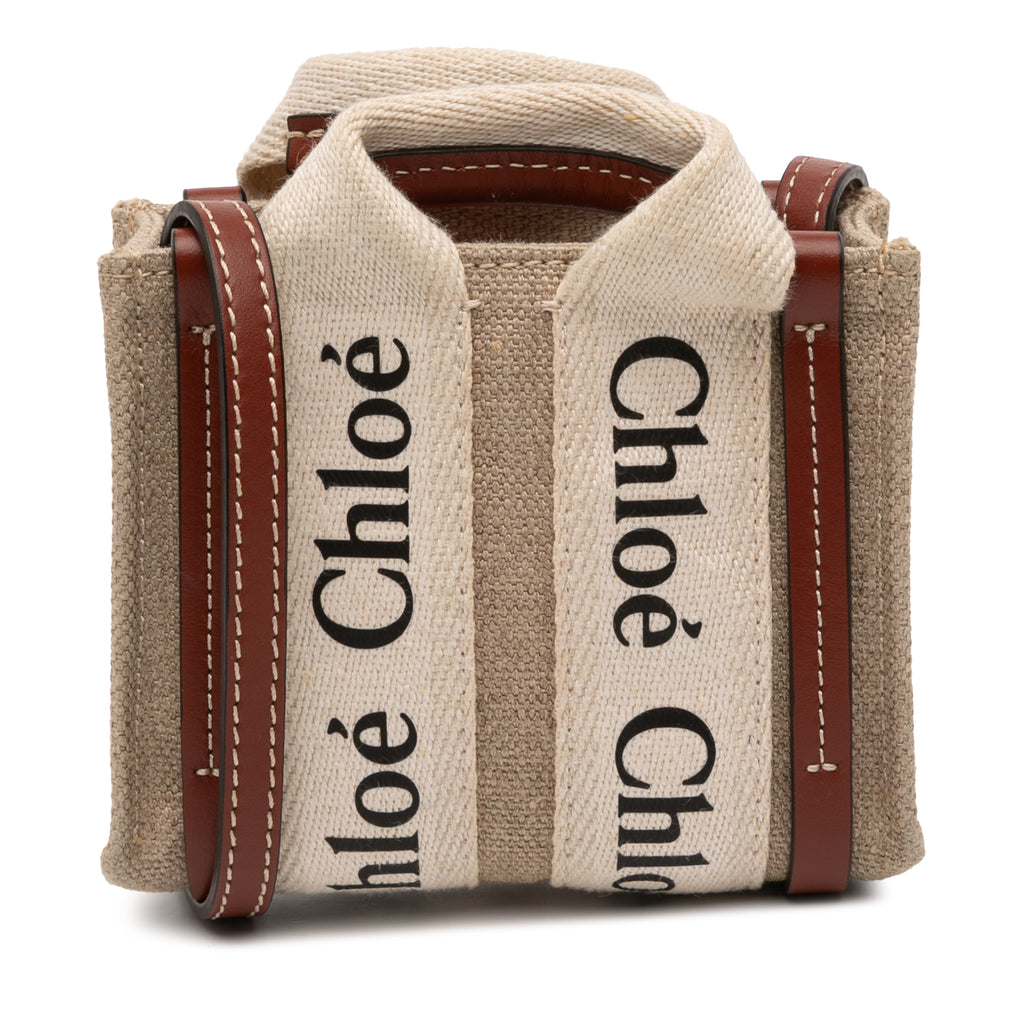 Sac Chloé Nano Toile Woody Sac à main - Marron