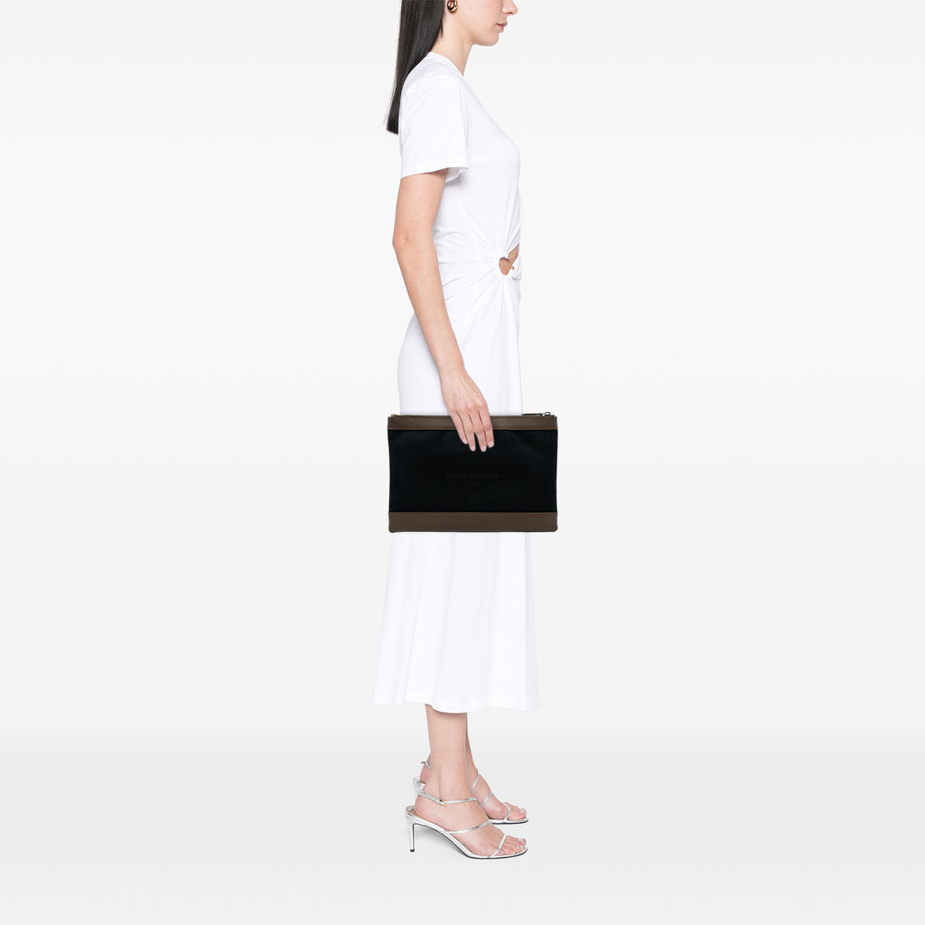 Sac Balenciaga Toile Navy Clip M Pochette – photo 7