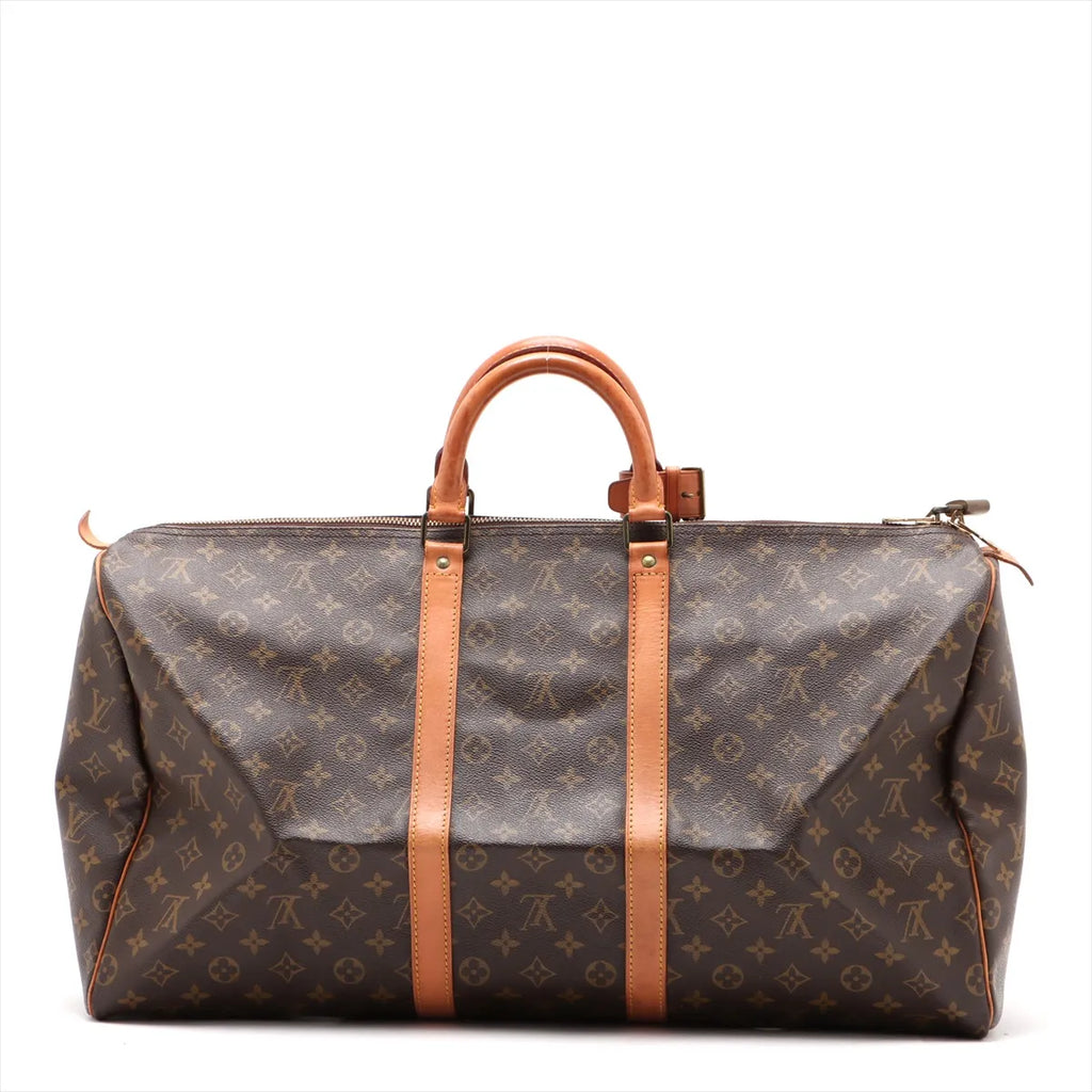 Sac Keepall Vintage 55 en cuir Monogram marron