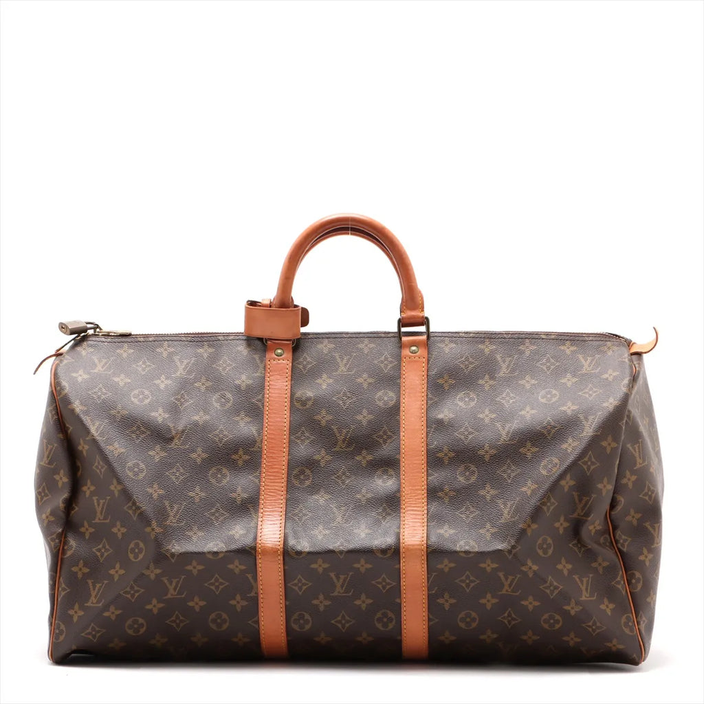 Sac Keepall Vintage 55 en cuir Monogram marron
