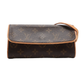 Sac Monogram Pochette Twin PM en toile Monogram Marron