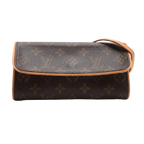 Sac Monogram Pochette Twin PM en toile Monogram Marron