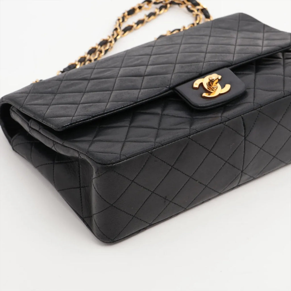 Sac Timeless Medium Classic Matelasse Lambskin Single Flap en cuir noir