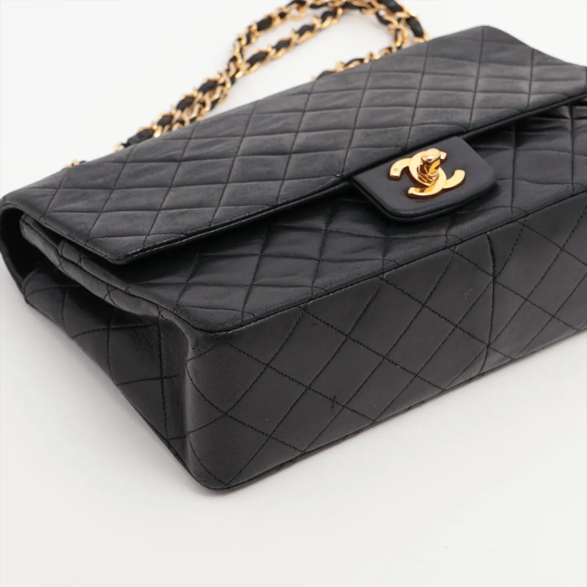 Sac Timeless Medium Classic Matelasse Lambskin Single Flap en cuir noir