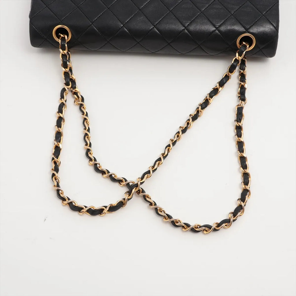 Sac Timeless Medium Classic Matelasse Lambskin Single Flap en cuir noir