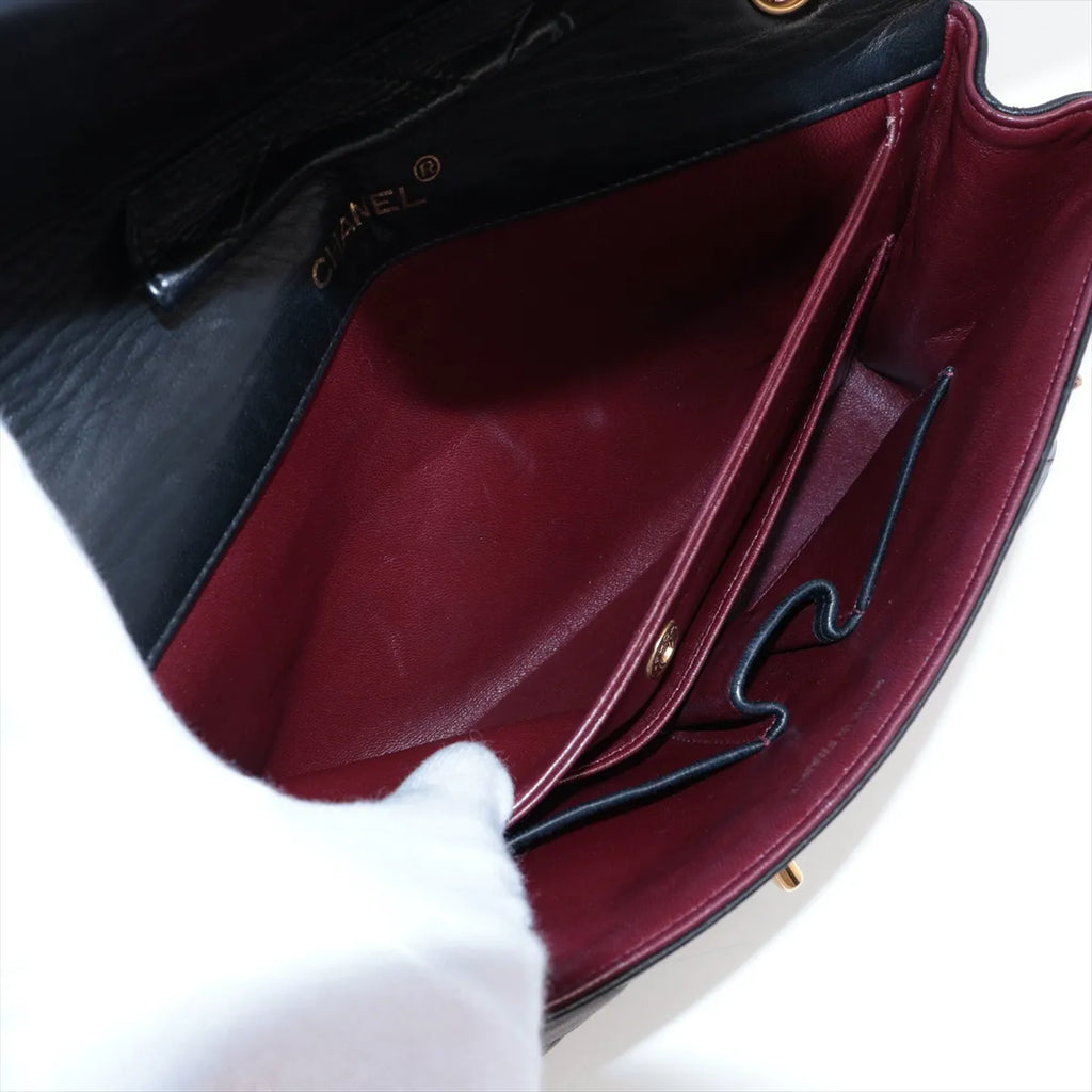 Sac Timeless Medium Classic Matelasse Lambskin Single Flap en cuir noir