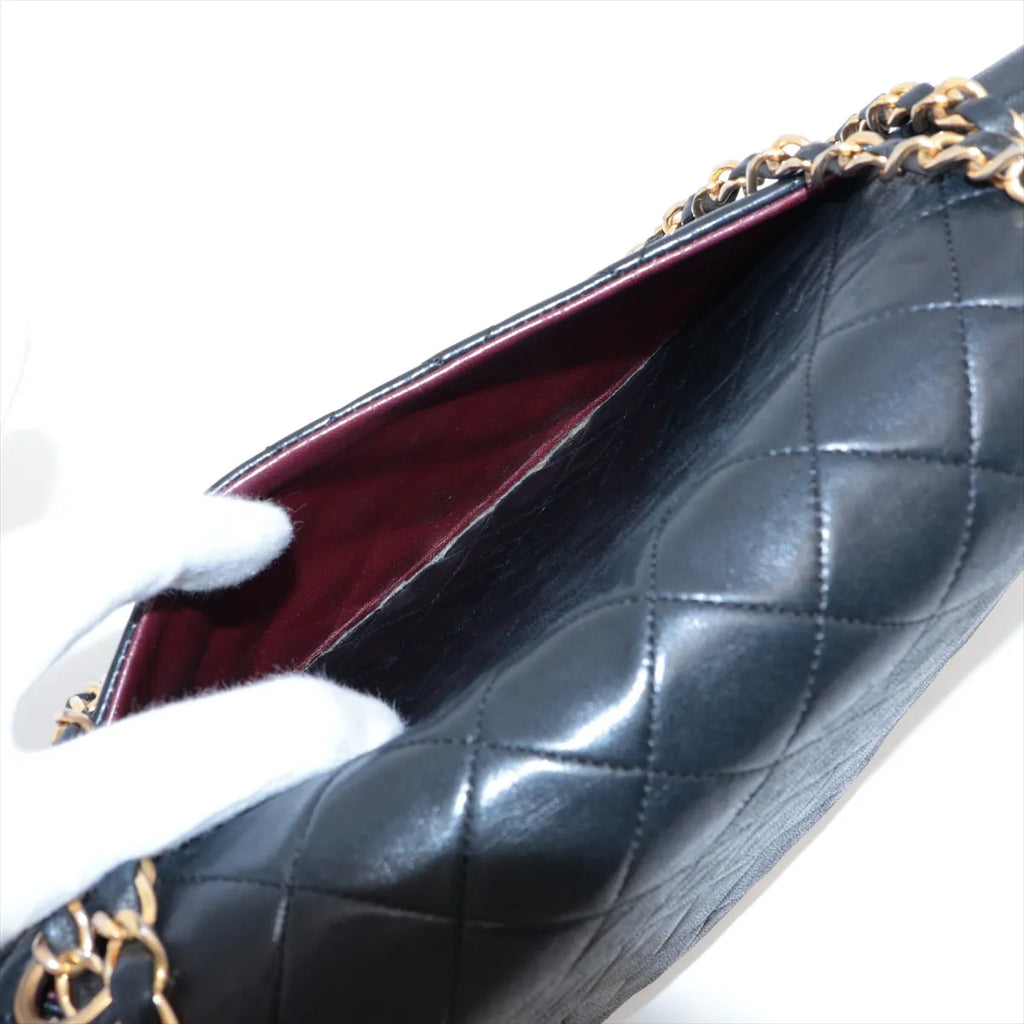Sac Timeless Medium Classic Matelasse Lambskin Single Flap en cuir noir