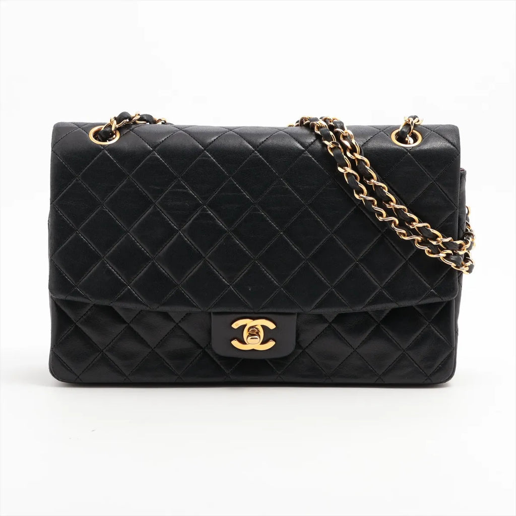 Sac Timeless Medium Classic Matelasse Lambskin Single Flap en cuir noir