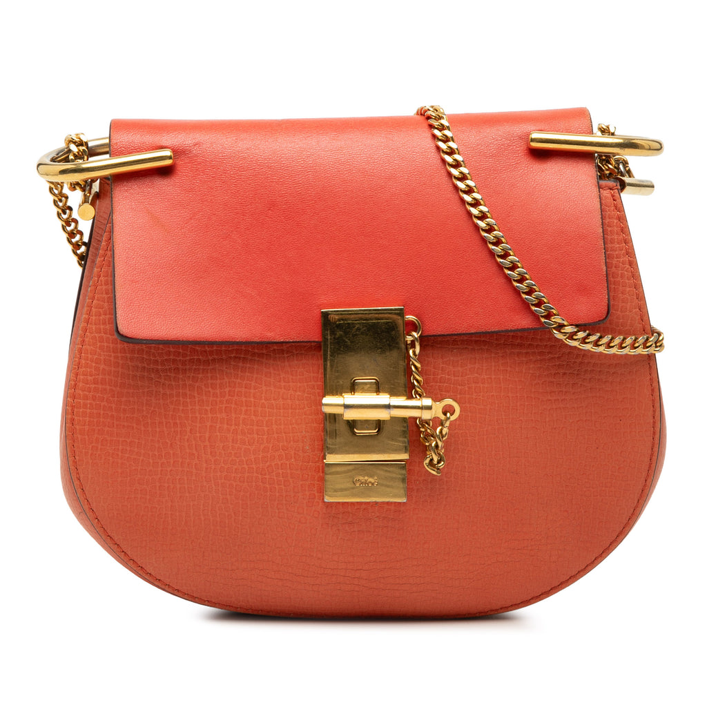 Sac Chloé Small Cuir Drew Bandoulière - Orange