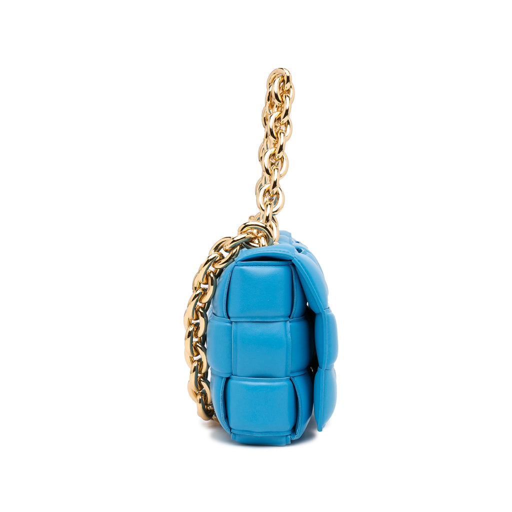 Sac Bottega Veneta Nappa Intrecciato Padded Chaîne Cassette Sac à main - Bleu
