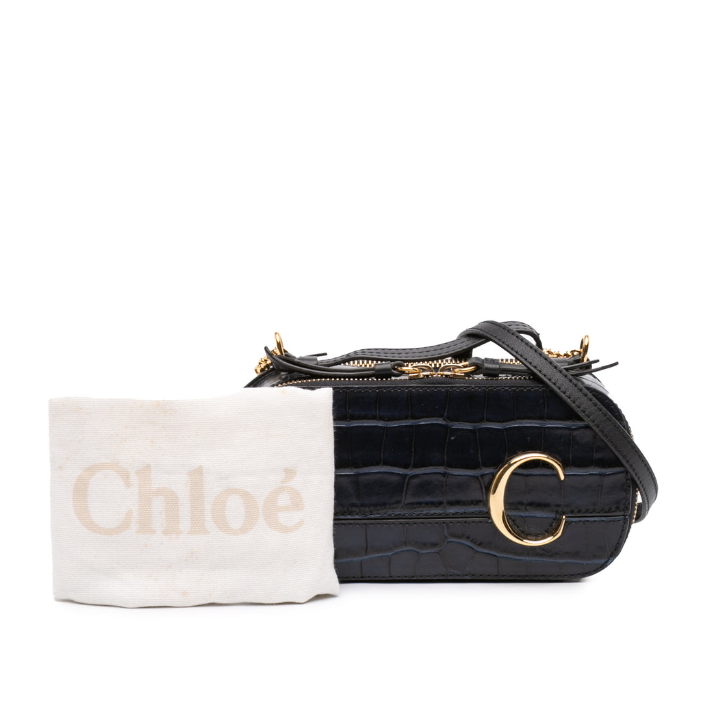 Sac Chloé Mini Croc Embossed Cuir C Vanity Bag – photo 12