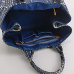 Sac à main Canapa en toile bleu Prada