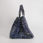 Sac à main Canapa en toile bleu Prada